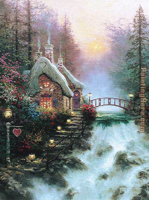 Sweetheart Cottage II painting - Thomas Kinkade Sweetheart Cottage II art painting